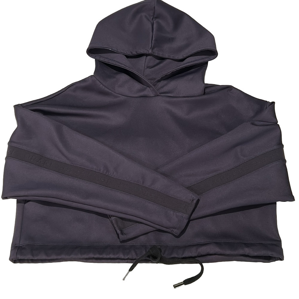 ORAKI scuba signature, recycled, Gray/Dark Purple cropped hoodie Size Medium